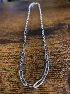 925 Italian Sterling Silver, 3mm, 18 inch Paperclip Chain Necklace